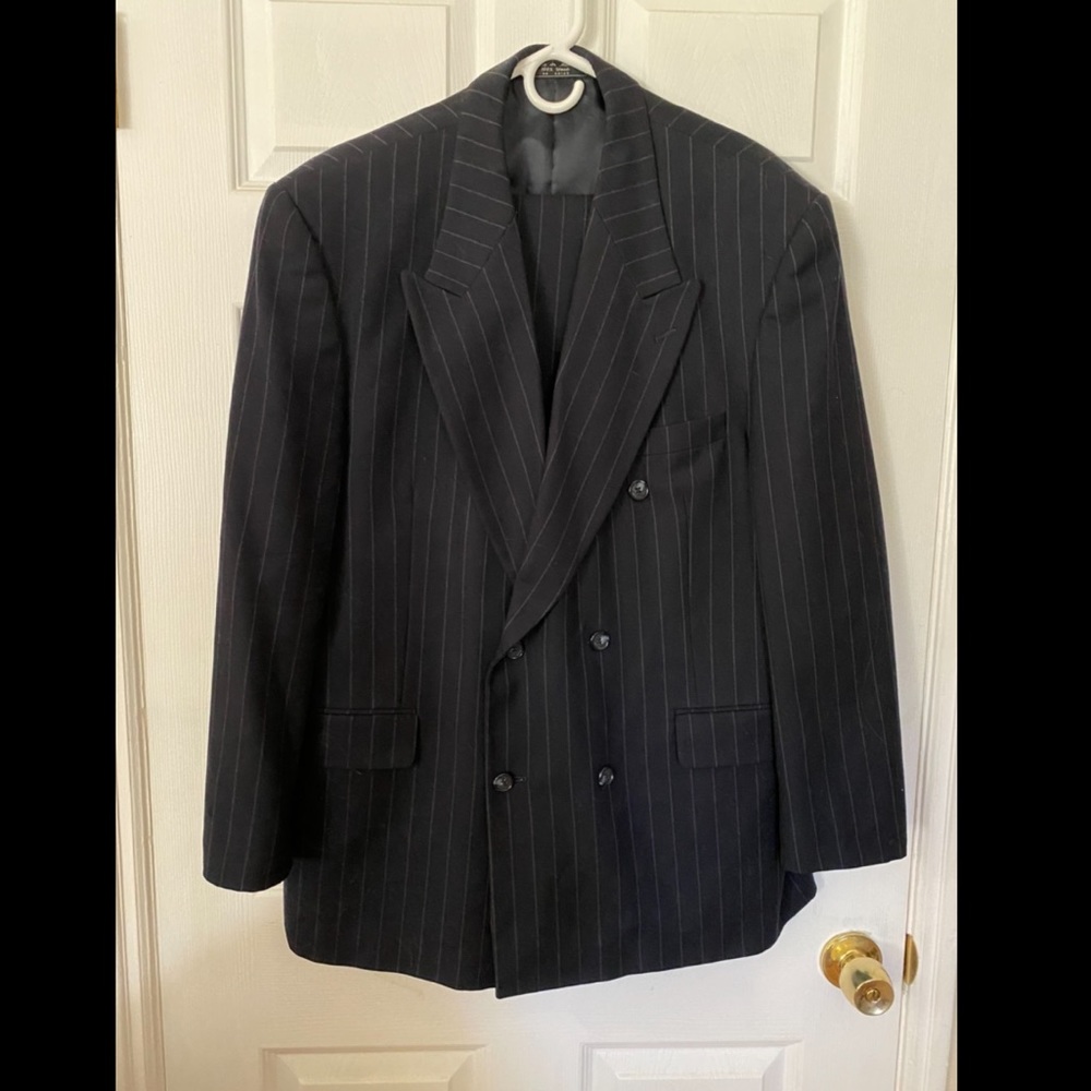 Men’s striped dress jacket and pants